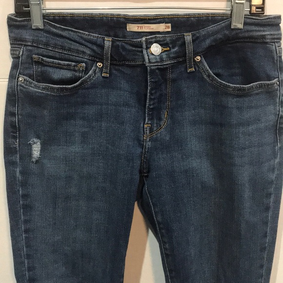 LEVI'S 711 SKINNY JEANS - DAMAGE IS DONE, size 28 - Picture 6 of 13
